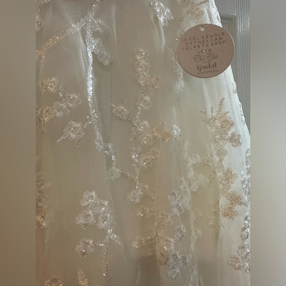 NWT Bridal Sleeveless Square Neck Lace Midi Dress in White - Size US 2 - Picture 6 of 6